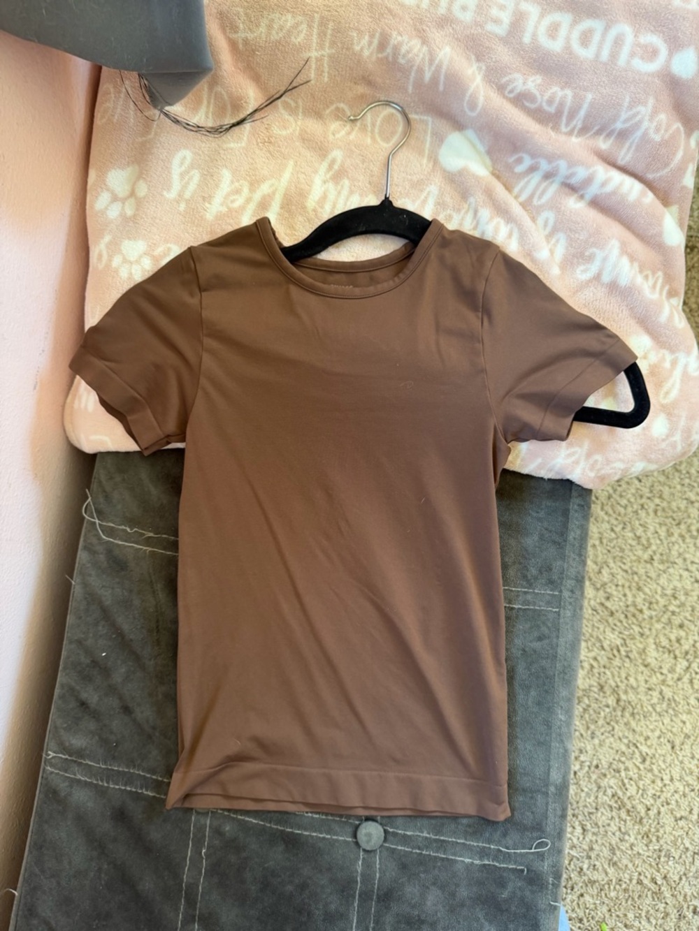 SKIMS Chocolate Brown fits everybody Crewneck Tee